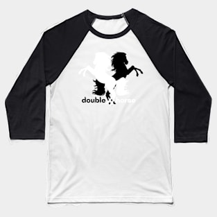 double horse logo - H O R S E W H I T E Essential summer vintage Baseball T-Shirt